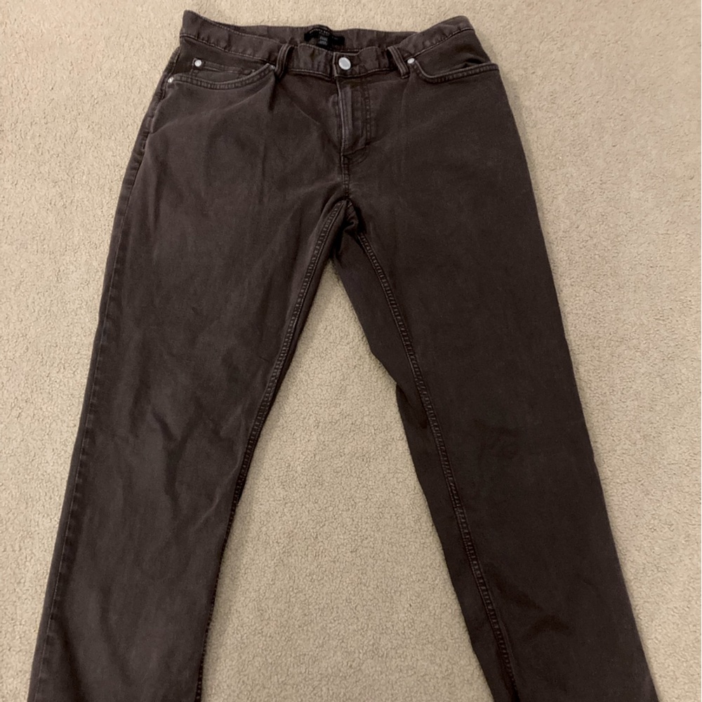 Banana Republic Mens Slim Light-Weight Stretch Travel Jeans Brown 31/29 Hemmed